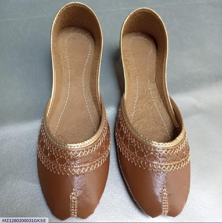 Women's Synthetic Leather Embroidered Khussa