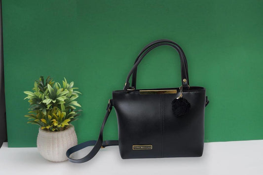 Women 's PU Leather Embellished Hand Bag