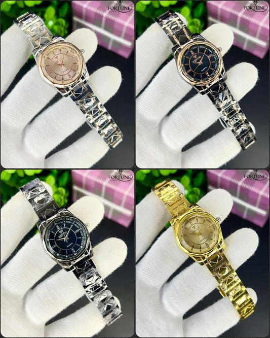 Stylish Women's Quartz Watch - 1 Pc Chain Strap Water Resistant
